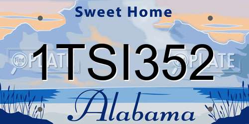 1TSI352 Alabama License Plate