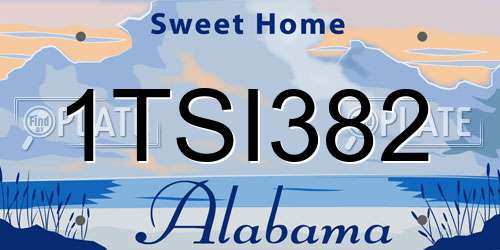 1TSI382 Alabama License Plate