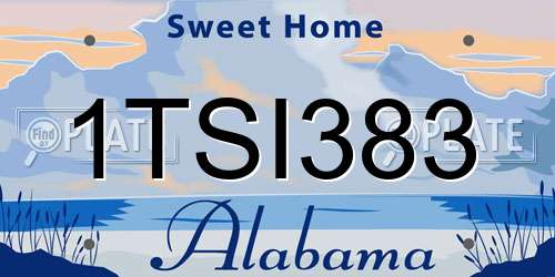 1TSI383 Alabama License Plate