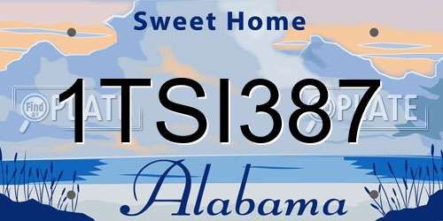 1TSI387 Alabama License Plate