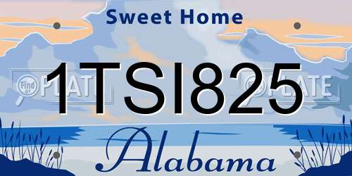 1TSI825 Alabama License Plate