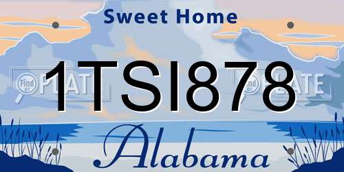 1TSI878 Alabama License Plate