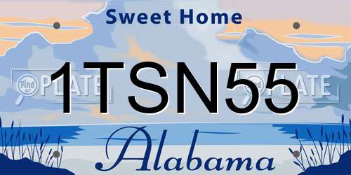 1TSN55 Alabama License Plate