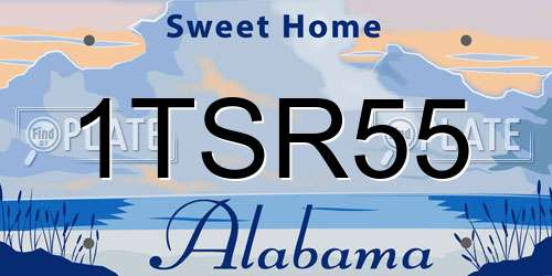1TSR55 Alabama License Plate