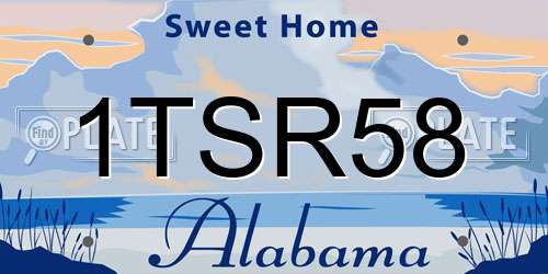 1TSR58 Alabama License Plate