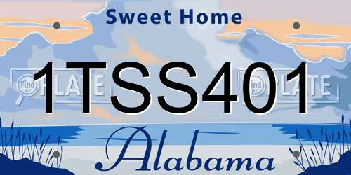 1TSS401 Alabama License Plate