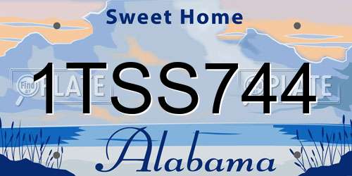1TSS744 Alabama License Plate