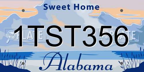 1TST356 Alabama License Plate