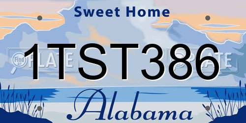 1TST386 Alabama License Plate