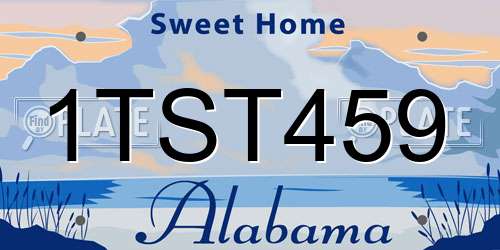 1TST459 Alabama License Plate