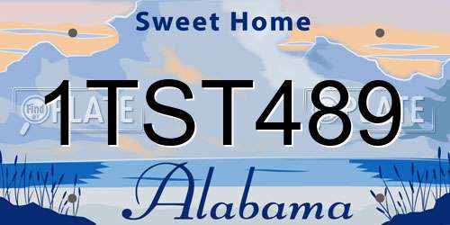 1TST489 Alabama License Plate