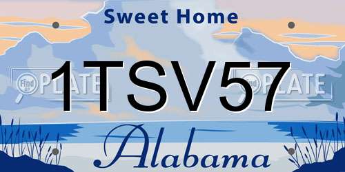 1TSV57 Alabama License Plate