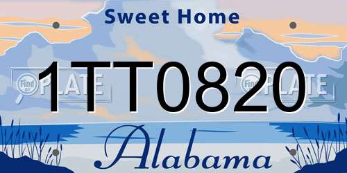 1TT0820 Alabama License Plate