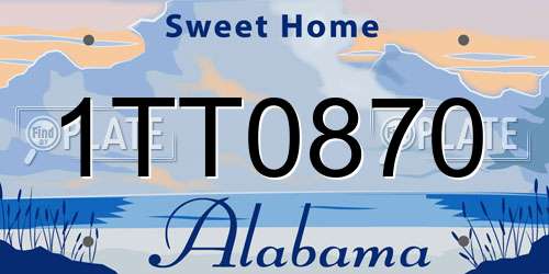1TT0870 Alabama License Plate