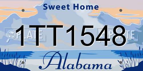 1TT1548 Alabama License Plate