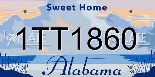 1TT1860 Alabama License Plate