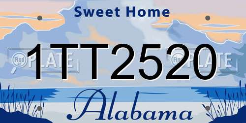 1TT2520 Alabama License Plate