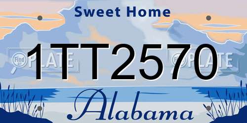 1TT2570 Alabama License Plate