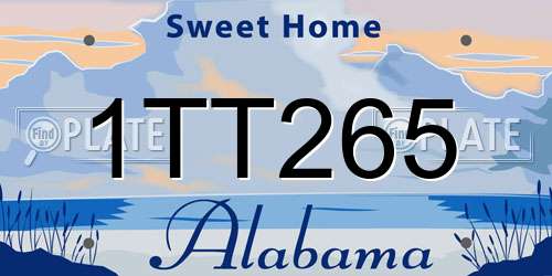 1TT265 Alabama License Plate