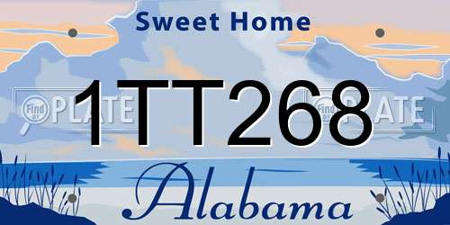 1TT268 Alabama License Plate