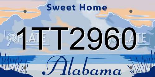 1TT2960 Alabama License Plate