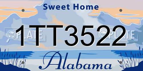 1TT3522 Alabama License Plate