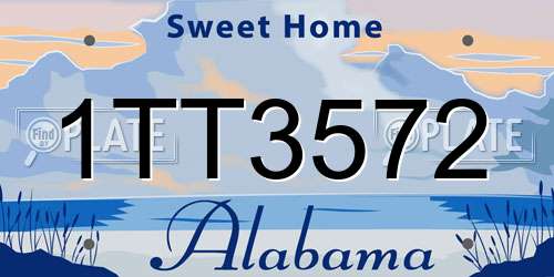 1TT3572 Alabama License Plate