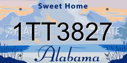 1TT3827 Alabama License Plate
