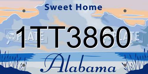 1TT3860 Alabama License Plate
