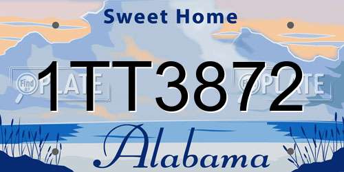 1TT3872 Alabama License Plate