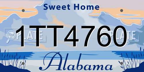 1TT4760 Alabama License Plate