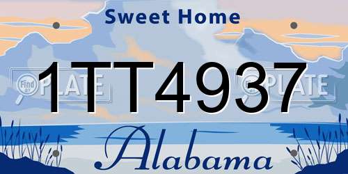 1TT4937 Alabama License Plate