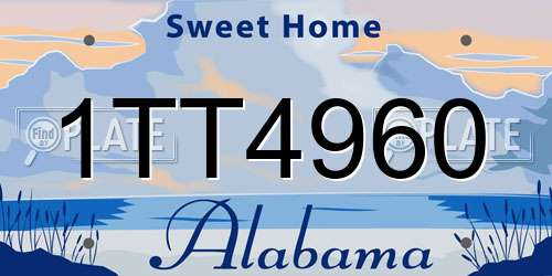 1TT4960 Alabama License Plate