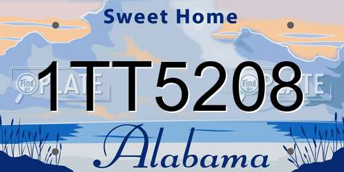 1TT5208 Alabama License Plate