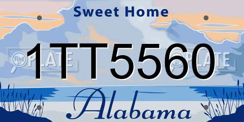 1TT5560 Alabama License Plate