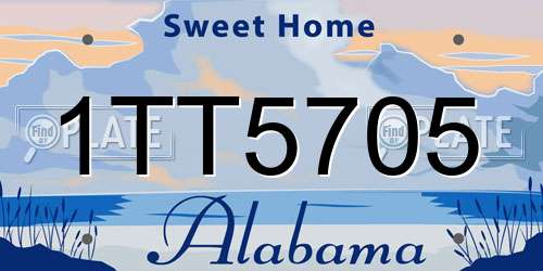 1TT5705 Alabama License Plate