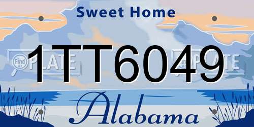 1TT6049 Alabama License Plate