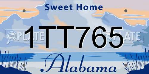 1TT765 Alabama License Plate