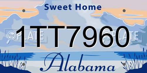 1TT7960 Alabama License Plate