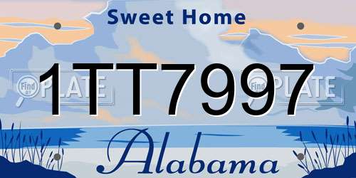 1TT7997 Alabama License Plate