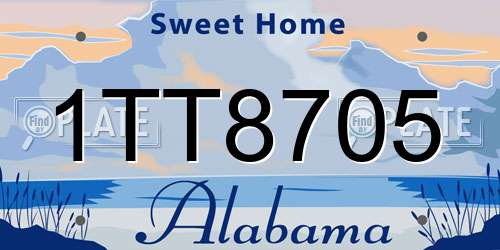 1TT8705 Alabama License Plate