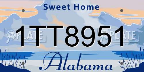 1TT8951 Alabama License Plate