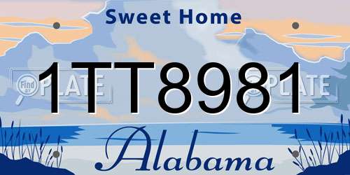 1TT8981 Alabama License Plate