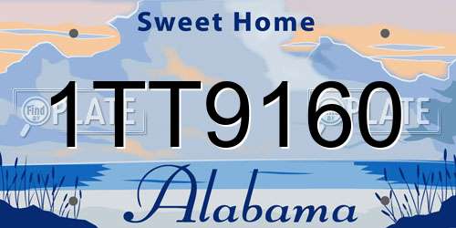 1TT9160 Alabama License Plate