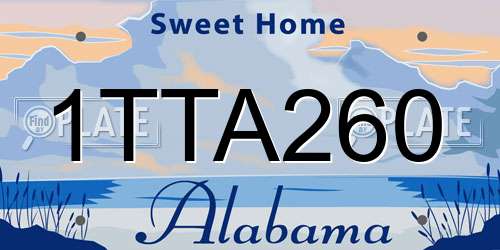 1TTA260 Alabama License Plate