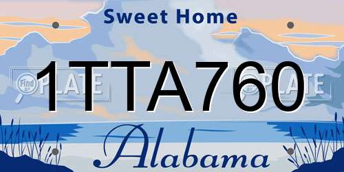 1TTA760 Alabama License Plate