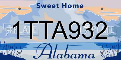 1TTA932 Alabama License Plate