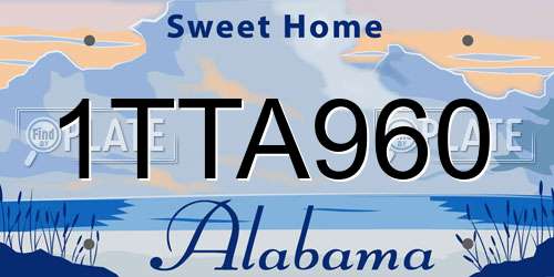 1TTA960 Alabama License Plate