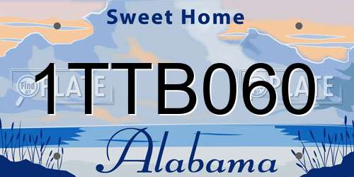 1TTB060 Alabama License Plate