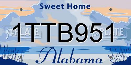 1TTB951 Alabama License Plate